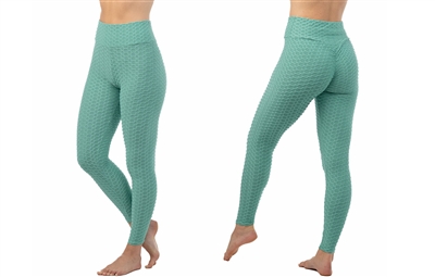 Women's Bubble Leggings in Assorted Sizes- Teal (36 Packs)